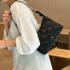 Leather rhombic chain underarm bag with advanced sense underarm bag